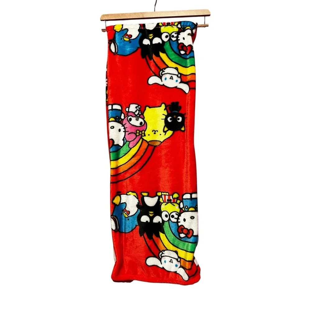 Hello Kitty & Friends Silk Touch Throw Blanket 50x70 Red Rainbow Better Together